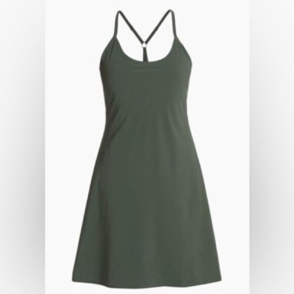 Outdoor Voices | Olive Green Exercise Dress Built in Shorts with Pockets | S - Picture 8 of 8